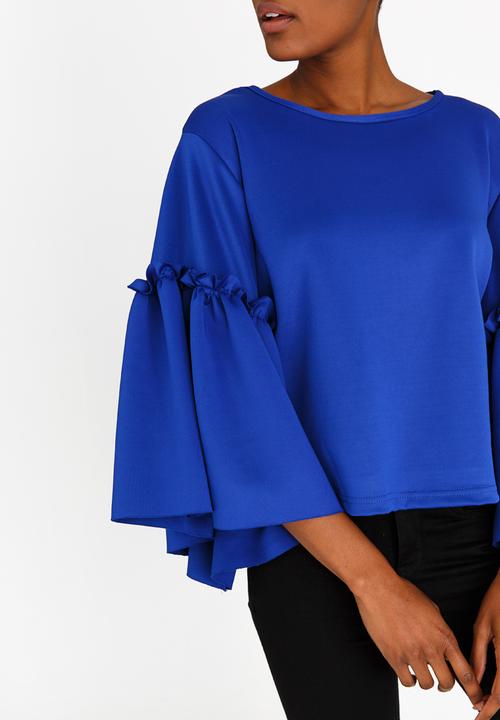 STYLE REPUBLIC - Volume Sleeve T-shirt Cobalt
