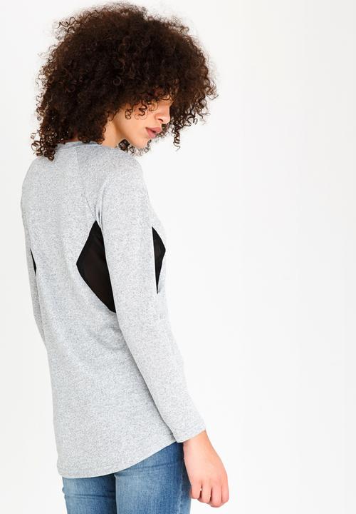 cath.nic - Mesh Inset Knit Top Grey