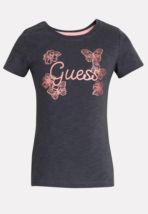 GUESS - Girls Stencil Flower Tee Grey