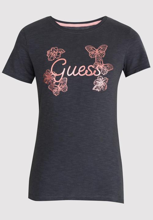 GUESS - Girls Stencil Flower Tee Grey