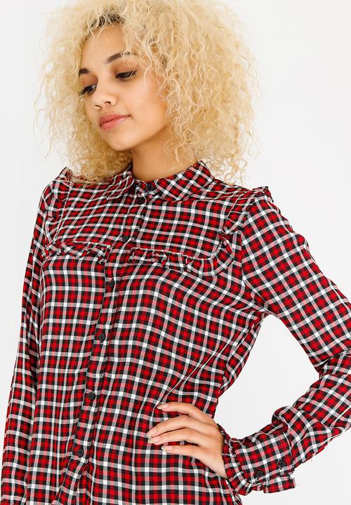 ONLY - Aria Long Sleeve Shirt Red