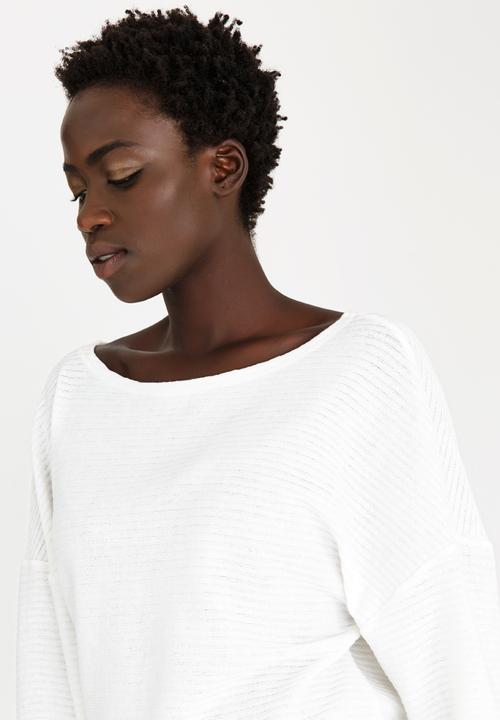 edit - Long Sleeve Knit Top Off White