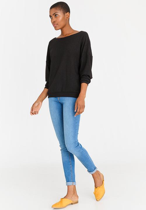 edit - Long Sleeve Knit Top Black