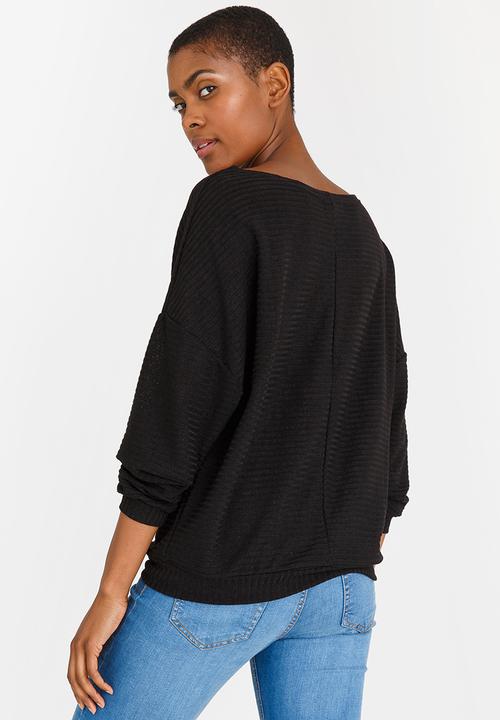 edit - Long Sleeve Knit Top Black