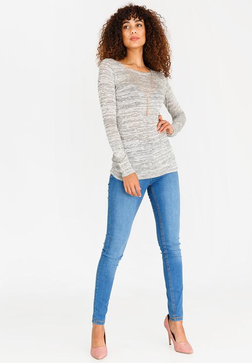 edit - Long Sleeve Lounge Top with Chain Grey Melange