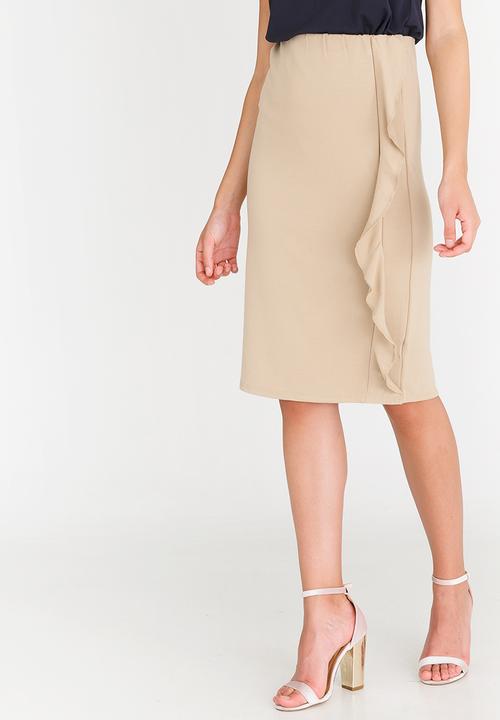 edit - Pencil Skirt with Frills Stone
