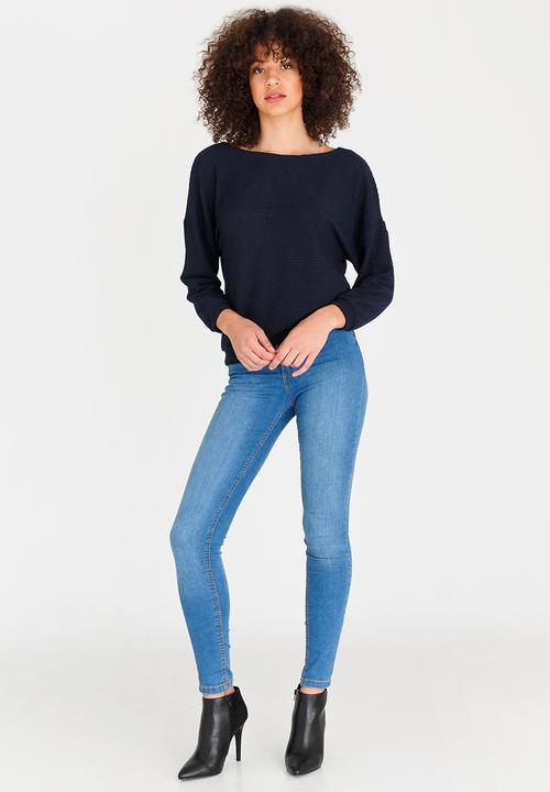 edit - Long Sleeve Knit Top Navy