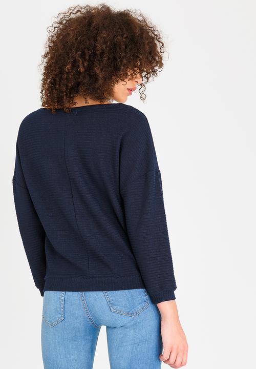 edit - Long Sleeve Knit Top Navy