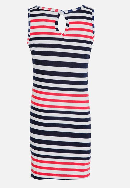 Pop Candy - Sleeveless Stripe Dress Multi-colour