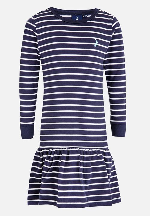 POLO - Alexis LS Striped Dress Navy