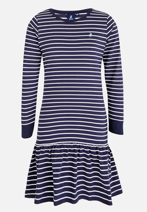 POLO - Alexis LS Striped Dress Navy