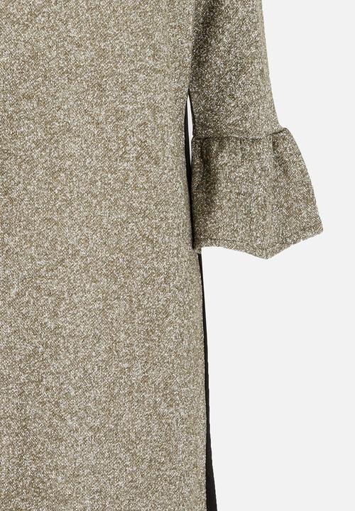 Name It - Glittery  Sweat Dress Khaki Green