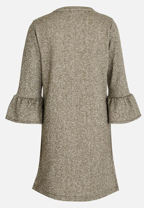 Name It - Glittery  Sweat Dress Khaki Green