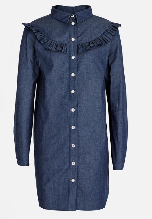 Rebel Republic - Frill Shirt Dress Blue