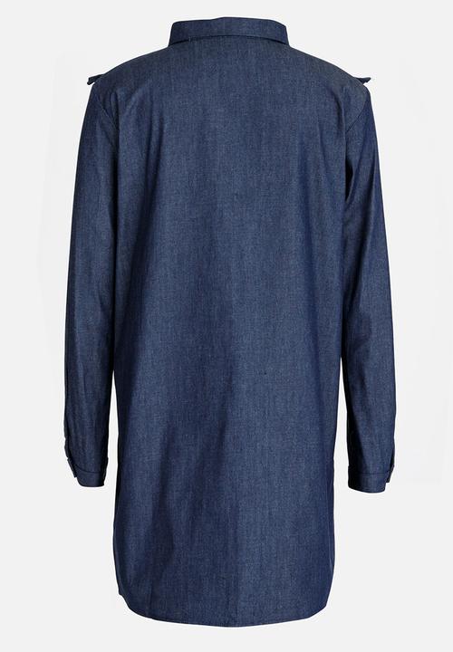 Rebel Republic - Frill Shirt Dress Blue
