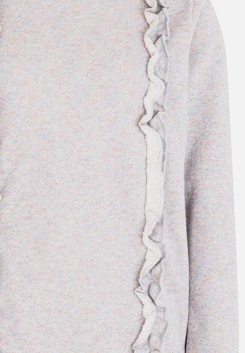 Name It - Long Sleeve Frilled Sweat Top Grey