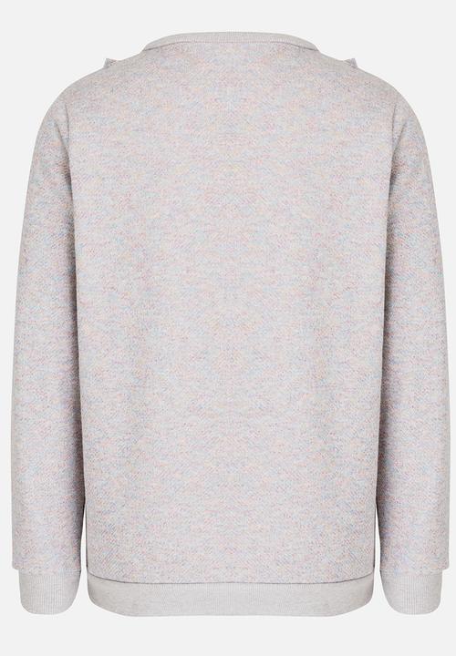 Name It - Long Sleeve Frilled Sweat Top Grey