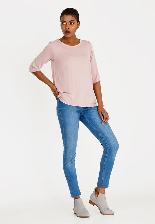 edit - Hi-Lo Top with Back Detail Mid Pink