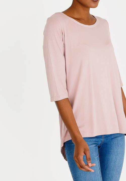 edit - Hi-Lo Top with Back Detail Mid Pink