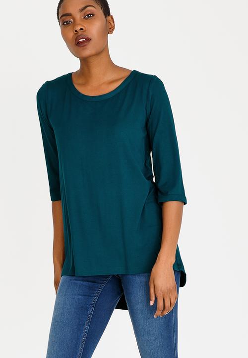 edit - Hi-Lo Top with Back Detail Green