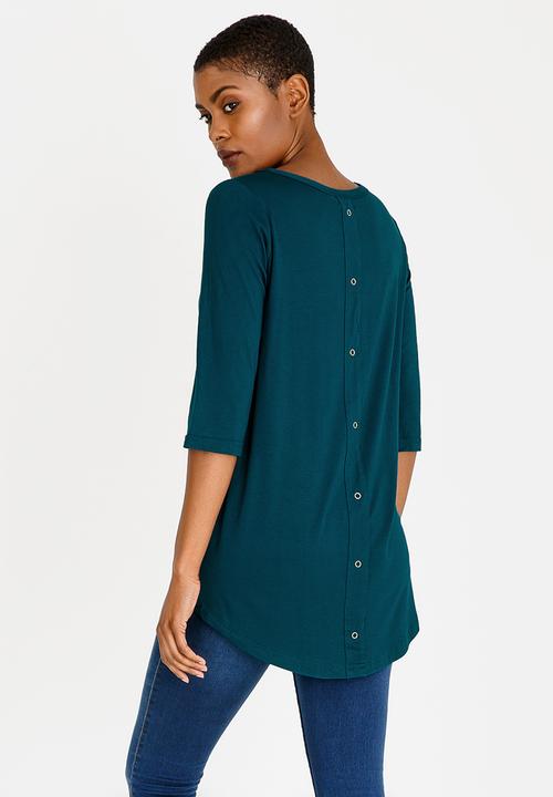 edit - Hi-Lo Top with Back Detail Green