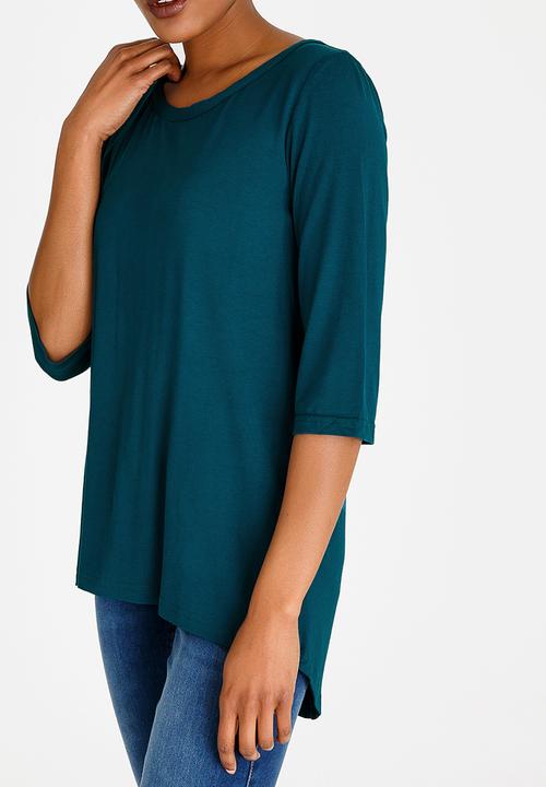 edit - Hi-Lo Top with Back Detail Green