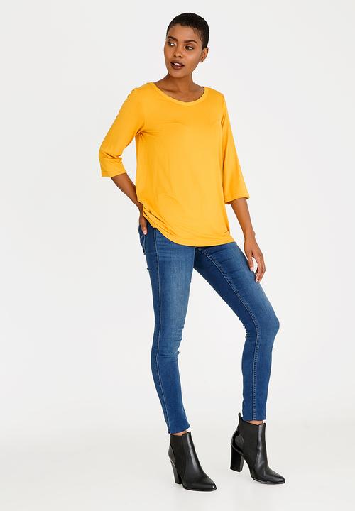 edit - Hi-Lo Top with Back Detail Yellow