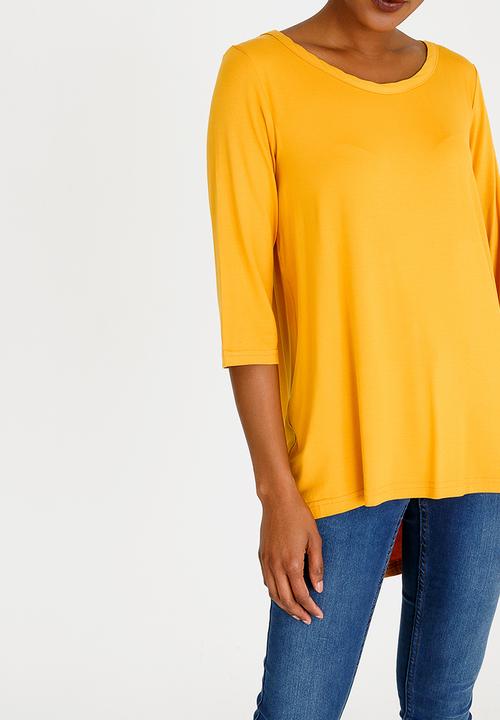 edit - Hi-Lo Top with Back Detail Yellow