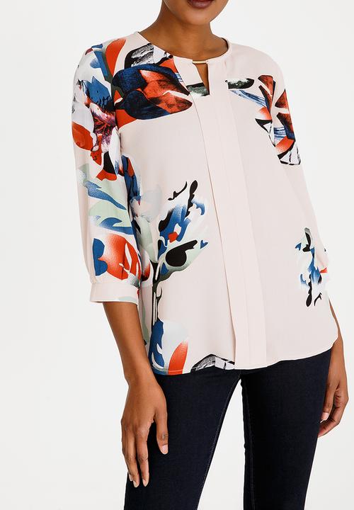 edit - 3/4 Sleeve Easy Fit Blouse Pale Pink