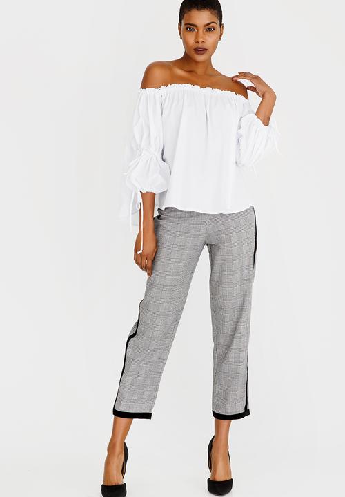 DAVID by David Tlale - Off-shoulder Balloon Sleeve Top White