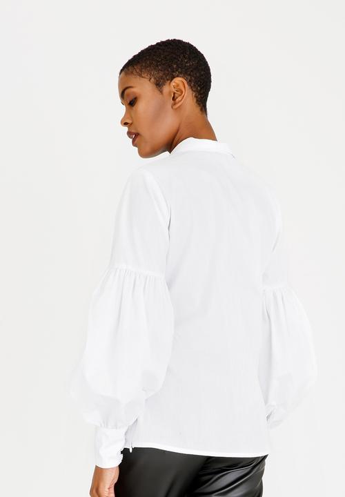 DAVID by David Tlale - Zoe Front Tie Blouse White