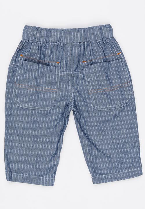Pop Candy - High Waist Stripe Shorts Blue