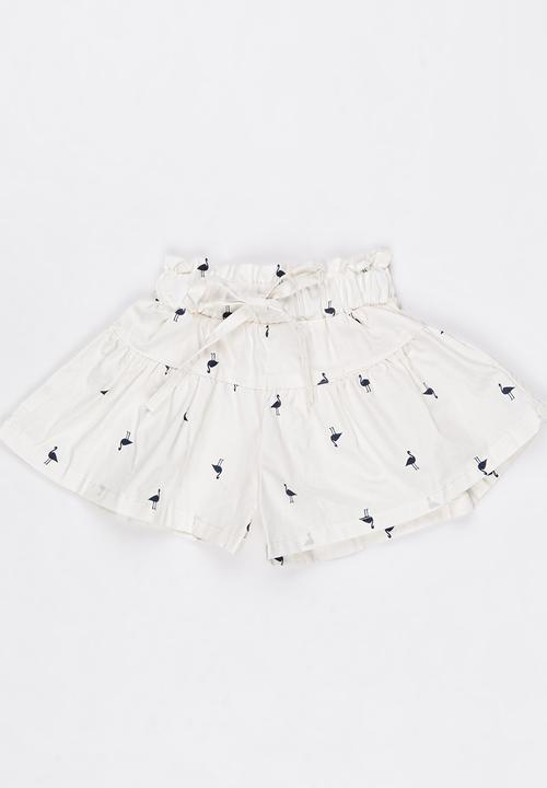 Pop Candy - Bird Printed Short White