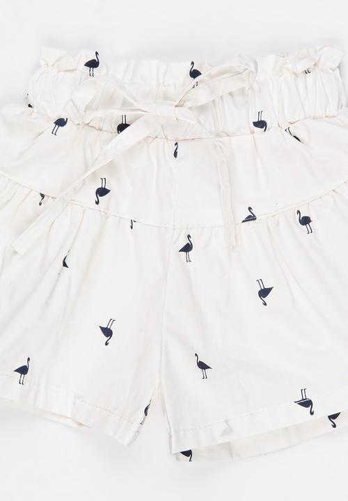 Pop Candy - Bird Printed Short White