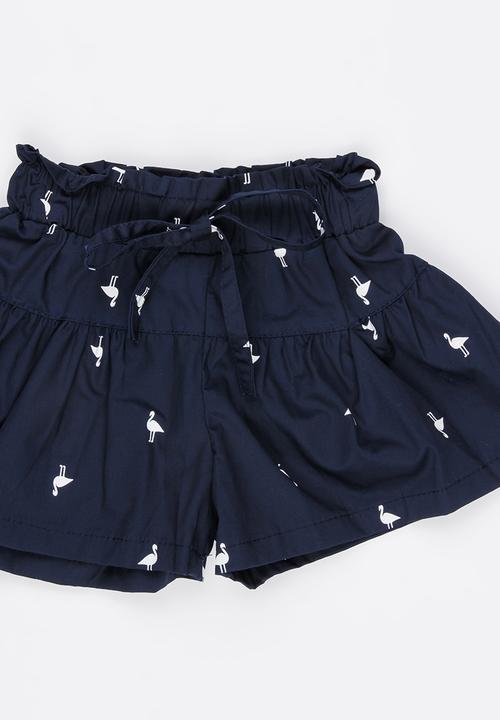 Pop Candy - Bird Printed Short Navy