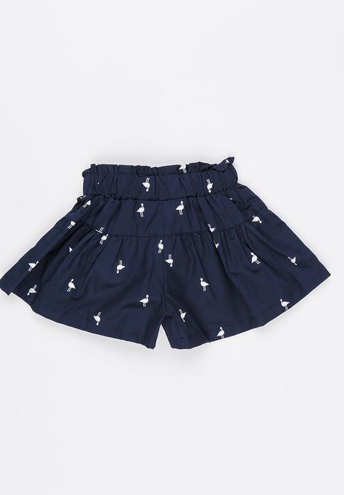 Pop Candy - Bird Printed Short Navy