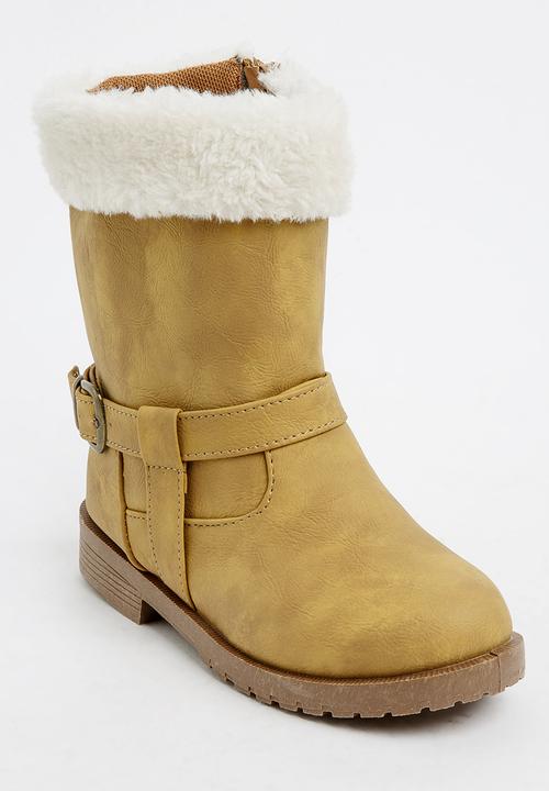 Jumbo - Boot with Fur Trim Taupe