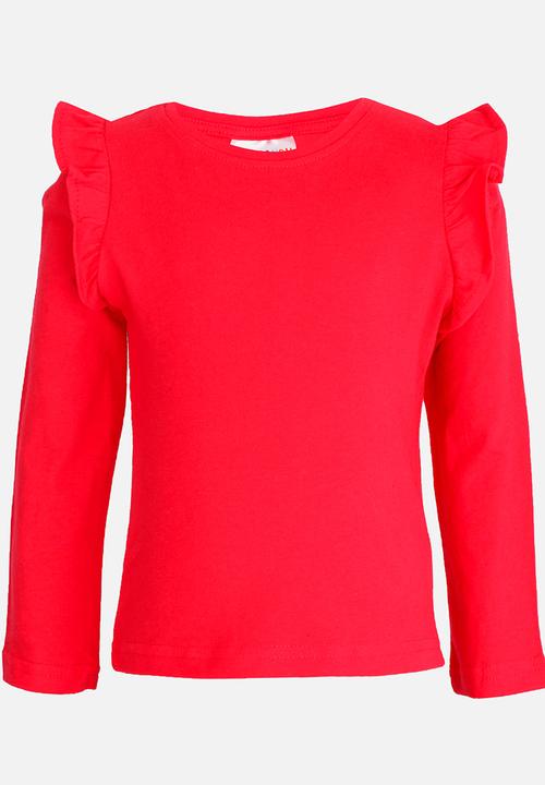 Pop Candy - Arm Frill Top Mid Pink