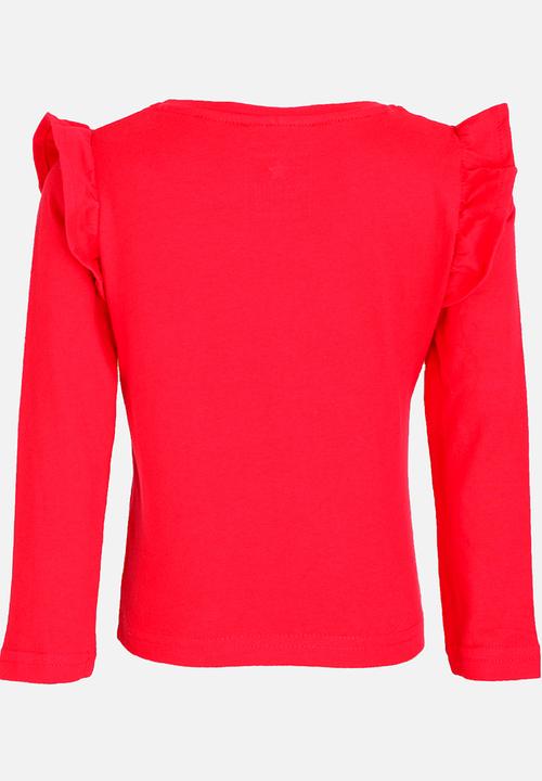 Pop Candy - Arm Frill Top Mid Pink