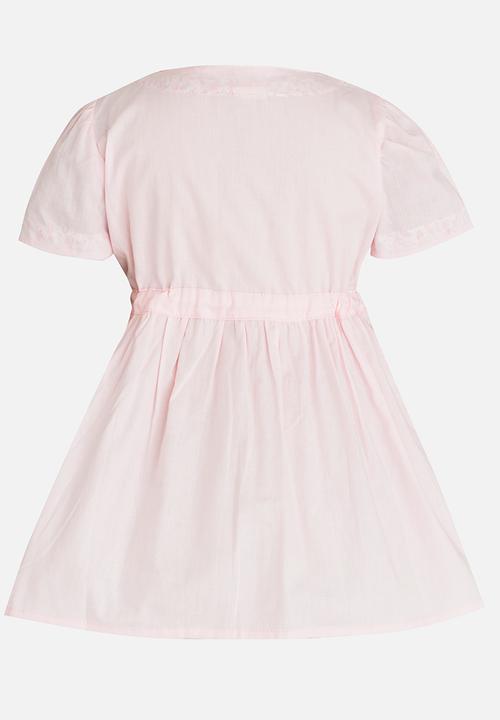 Pop Candy - Printed Short Sleeve Dress Mid Pink