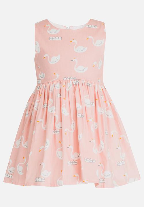 Pop Candy - Duck Print Dress Pale Pink