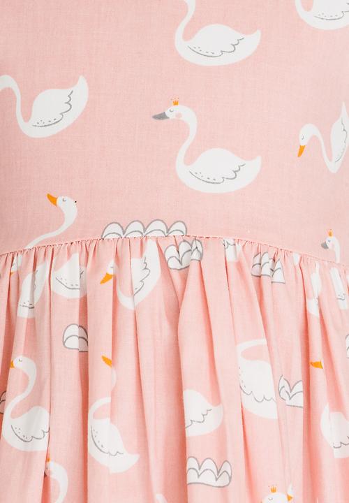 Pop Candy - Duck Print Dress Pale Pink