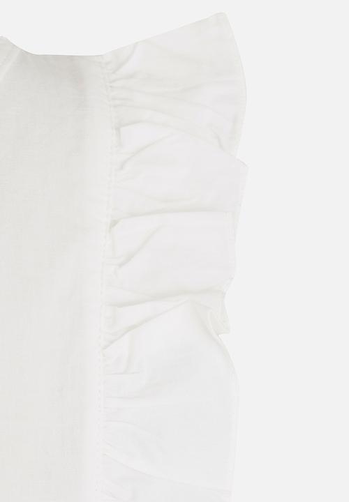 Pop Candy - Sleeveless Frill  Tee White