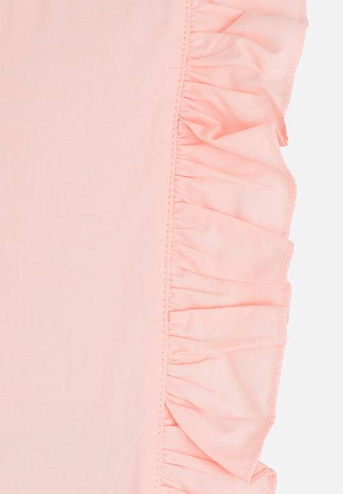 Pop Candy - Sleeveless Frill  Tee Pale Pink