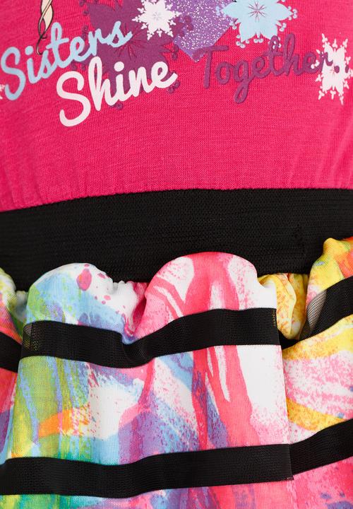 Pop Candy - Printed Frozen Dress Mid Pink