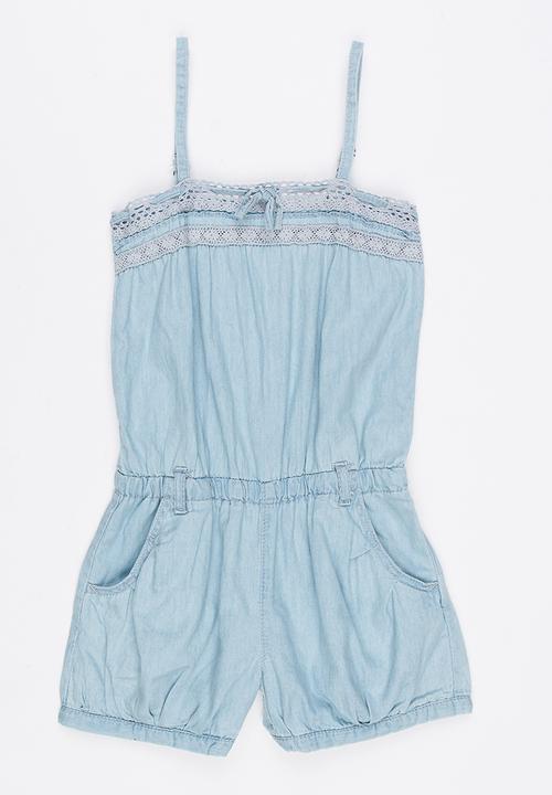 Pop Candy - Printed Playsuit Blue