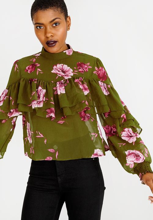 Forever21 - Ruffle Blouse Khaki Green