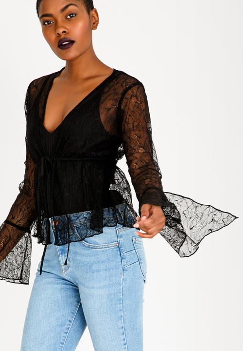 Forever21 - Sheer Lace Top Black