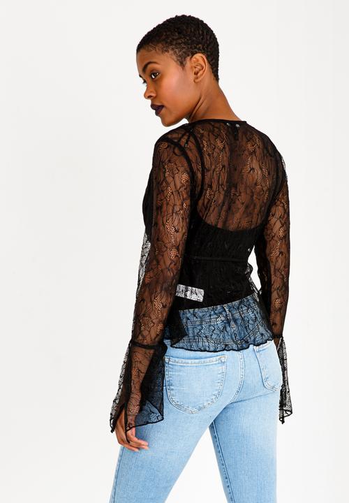 Forever21 - Sheer Lace Top Black