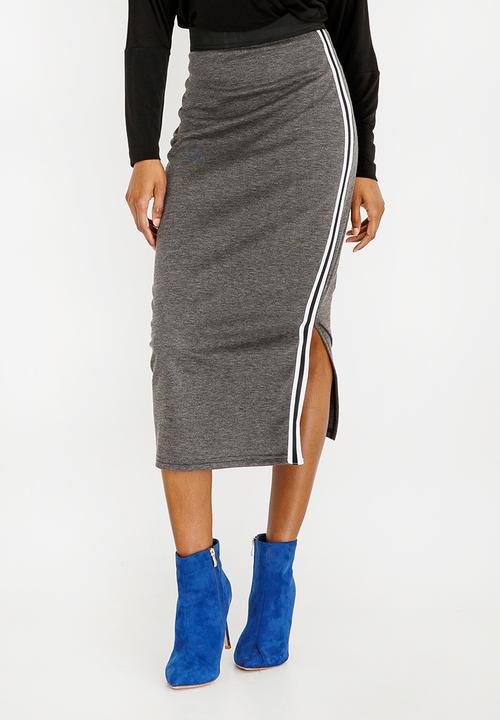 STYLE REPUBLIC - Athleisure Midi Skirt Grey Melange